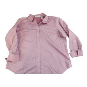 Elisabeth Petite womens sz 16 button up blouse long sleeve pink